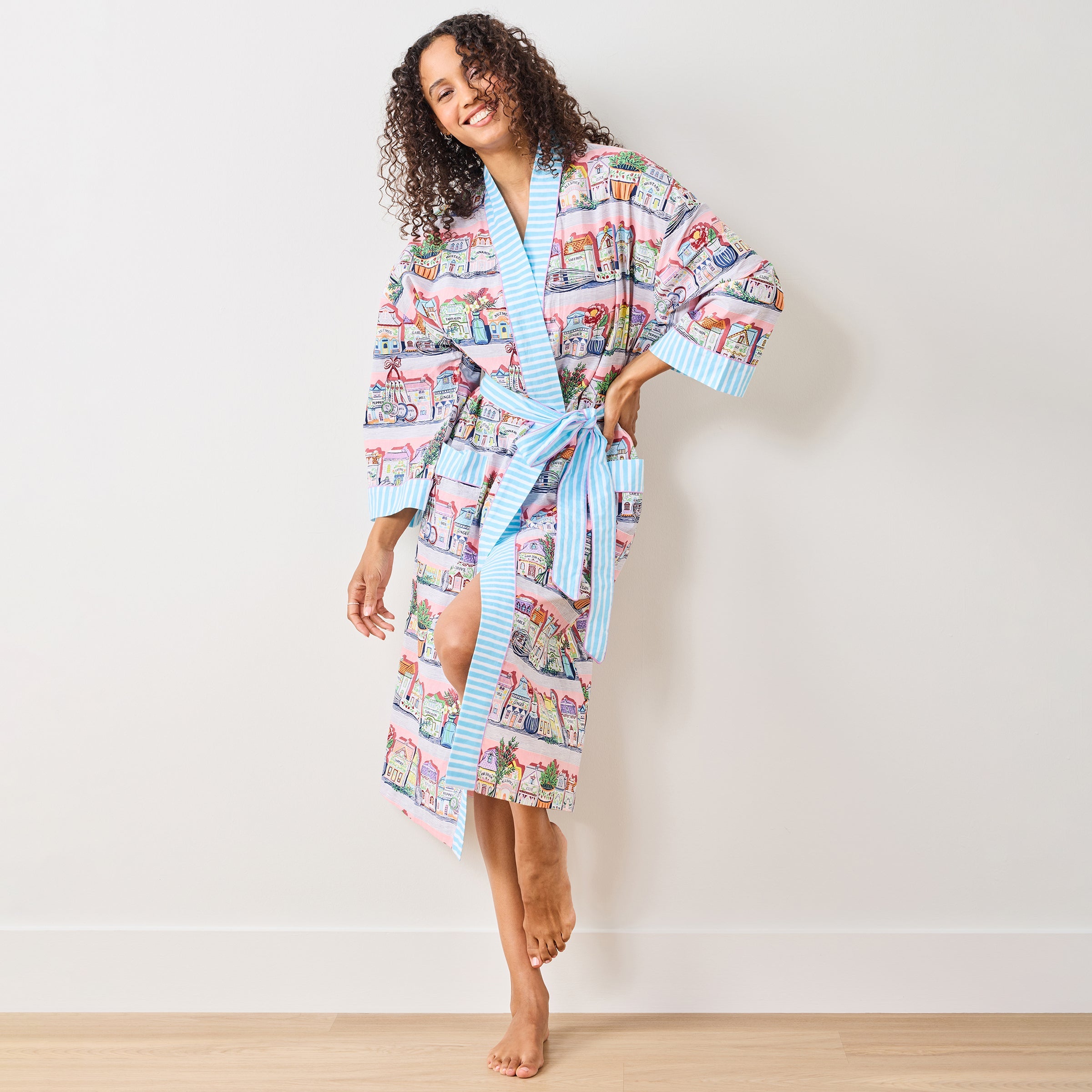 Lenox Spice Village x Printfresh Pink Kitchen Robe - One Size